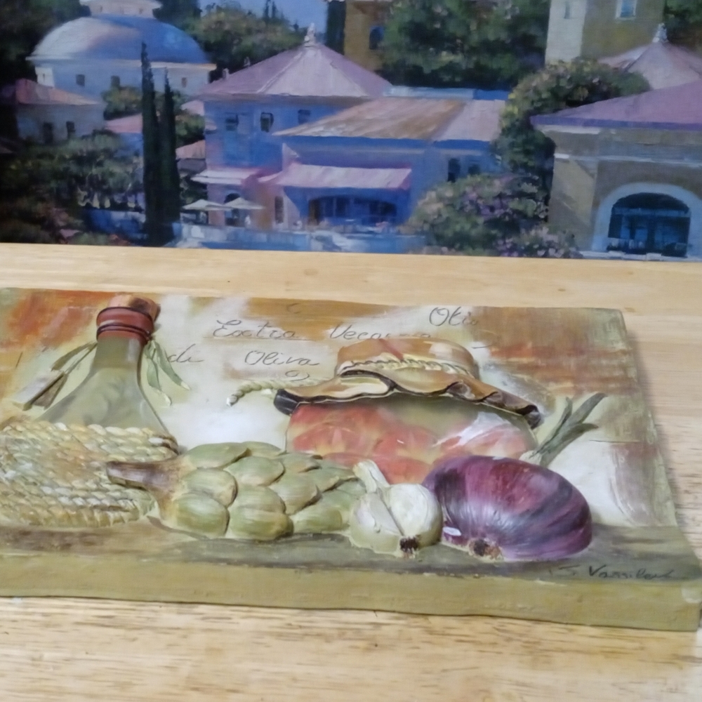 ⛳🏫Signed Virgin Olive Oil Art By🏬🌉Sylvia Vassileva Made in U.S.A Gallery. 🆕 - Picture 12 of 12